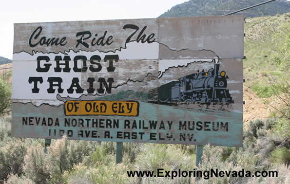 Nevada Northern Railroad's Ghost Train Sign