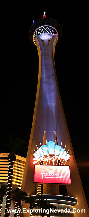 The Stratosphere Tower Seen From Ground Level
