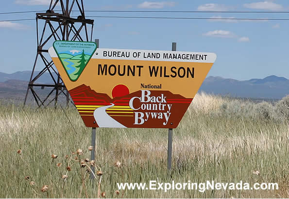 Beginning of the Mt. Wilson Backcountry Byway in Pioche