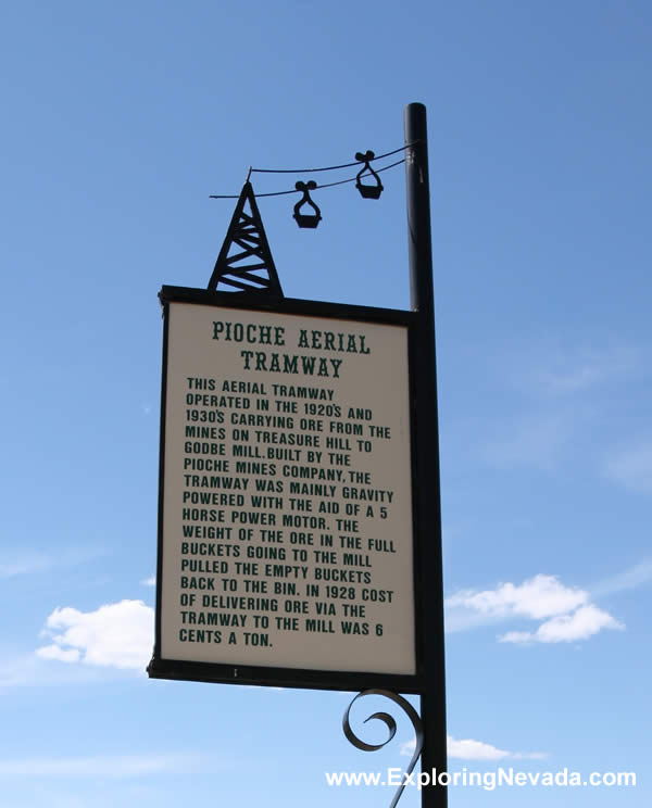 Sign Describing the Aerial Tramway in Pioche, Nevada
