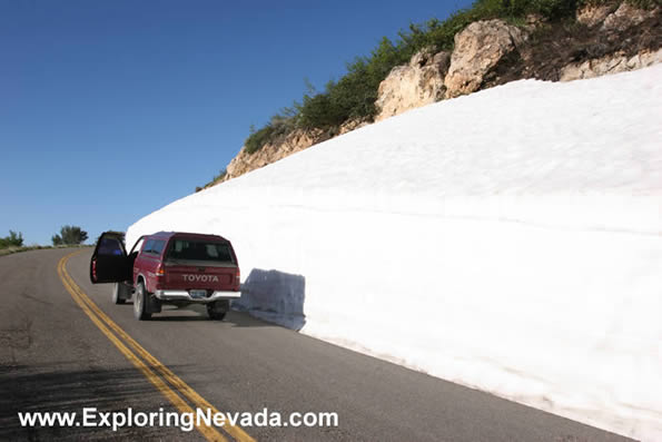 Deep Snow Drifts on the Angel Lake Scenic Drive