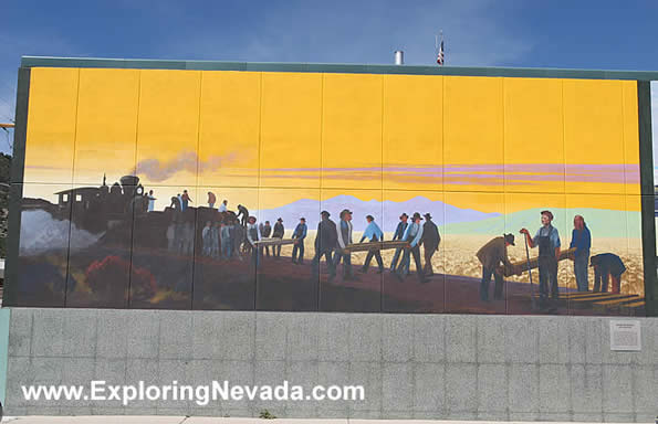Beautiful Railroad Mural in Ely, Nevada