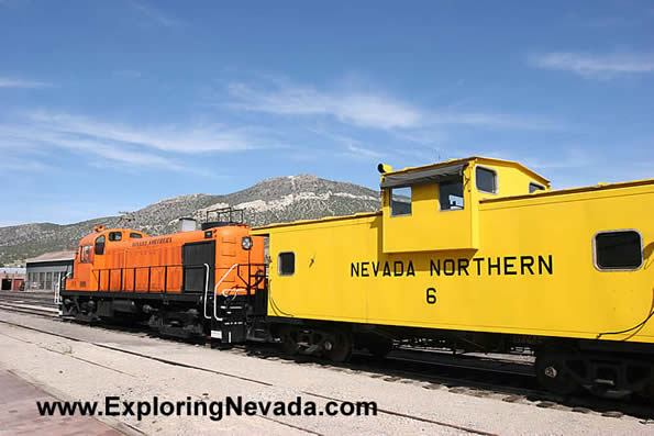 Engine & Caboose of the Nevada Northern Railway
