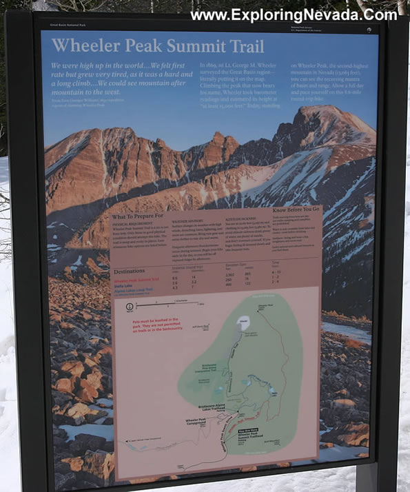 Wheeler Peak Summit Trail Sign
