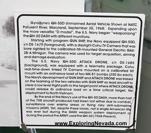 Sign Explaining the Old QH-50D US Navy Aerial Drone