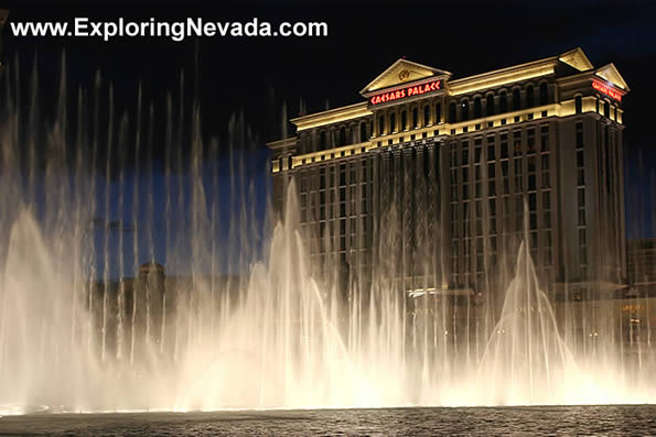 Caesars Palace and the Fountains of the Bellagio