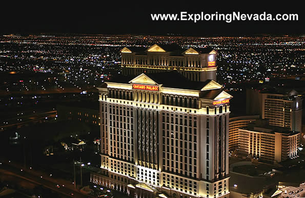 Caesars Palace Seen From the Top of the Eiffel Tower