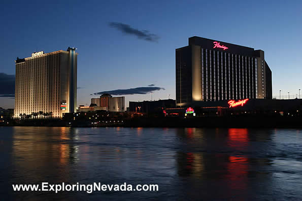 The Edgewater & Flamingo Hotel and Casino at Dusk