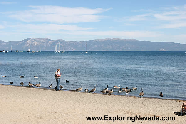 Tahoe City Beach and Lake Tahoe