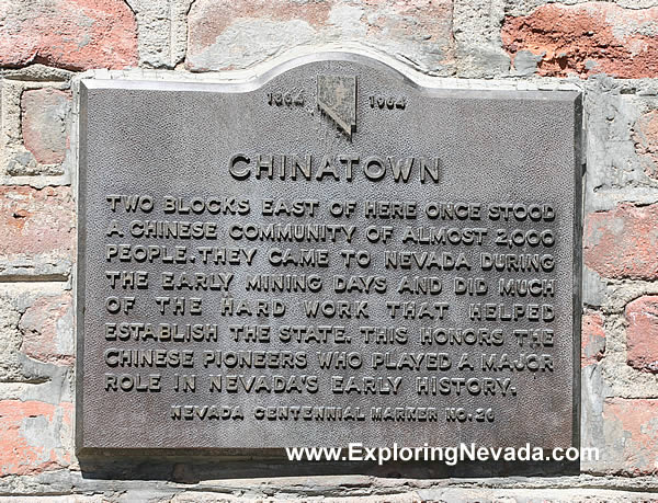 Sign Describing Chinatown in Virginia City
